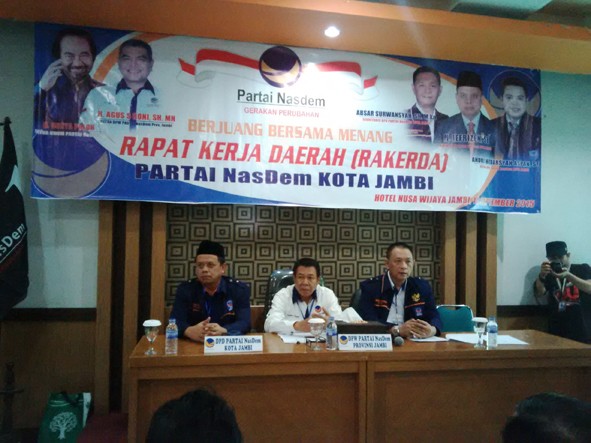 RAKERDA: Suasana Rapat Kerja Daerah (Rakerda) DPD NasDem Kota Jambi.