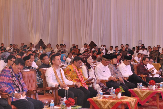Suasana berlangsungnya pembukaan Munas APEKSI ke V yang diselenggarakan di Kota Jambi.