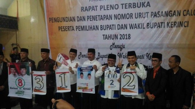 Paslon dengan no urut Masing-masing