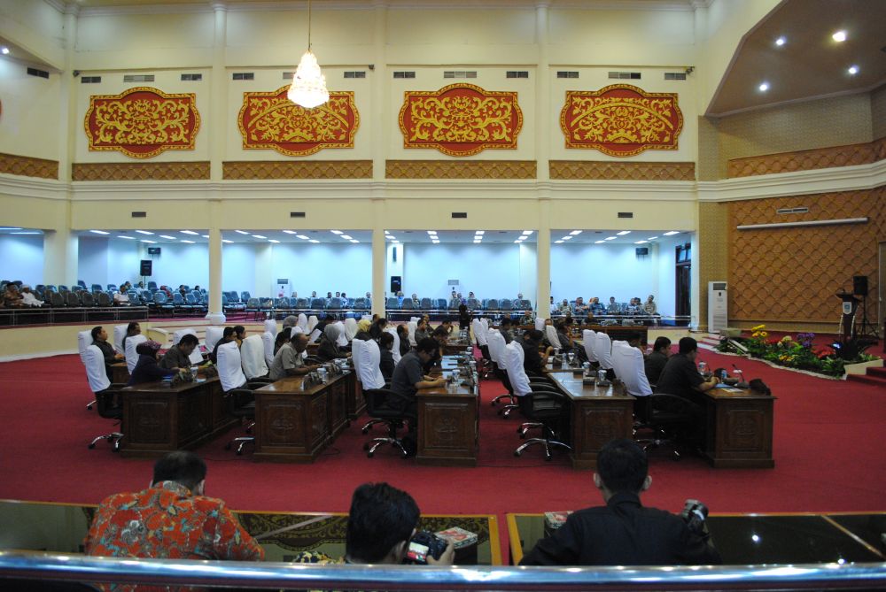 Suasana diruang Paripurna DPRD Kota Jambi.