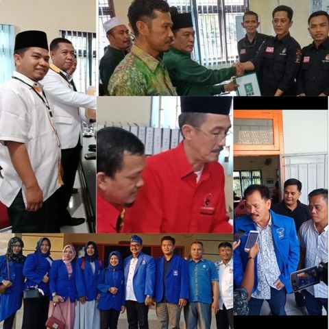 Terlihat sejumlah pengurus Parpol yang mendaftarkan Caleg di KPUD Sarolangun pada Selasa (17/7), siang hingga sore  