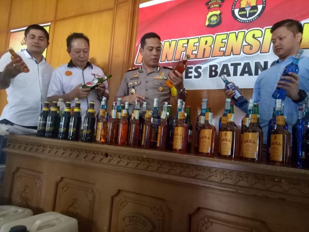 Miras yang diamankan Polres Batanghari Selama Operasi Pekat