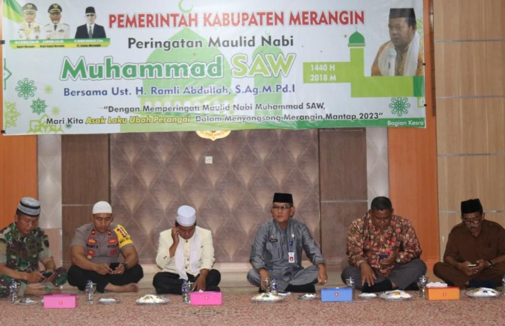 Suasana peringatan Maulid Nabi Pemkab Meragin