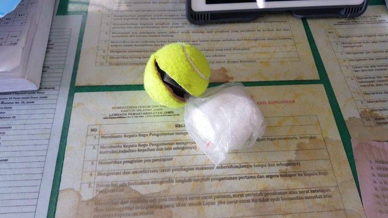 Bola Tenis Berisi Sabu diamankan Petugas Lapas Kelas IIA Jambi