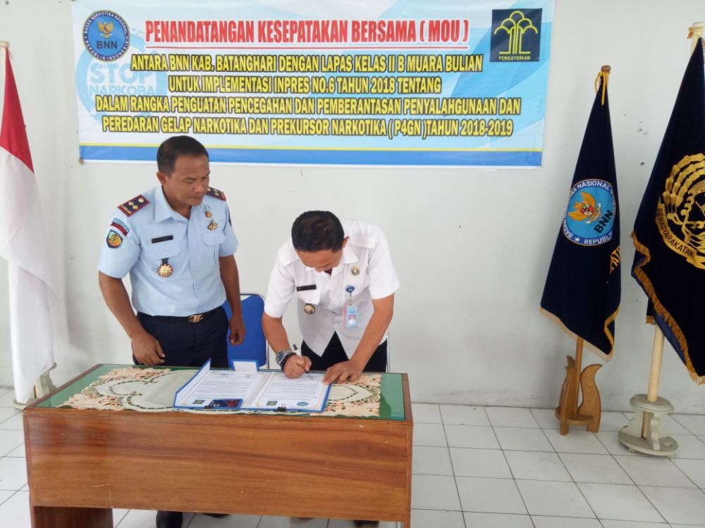 Penandatanganan MoU antara BNNK Batanghari dengan Lapas Kelas IIB Muarabulian