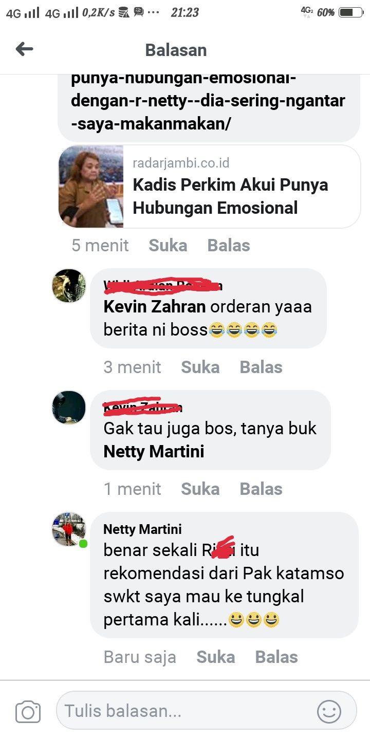 Scren shot salah satu komentar Nety