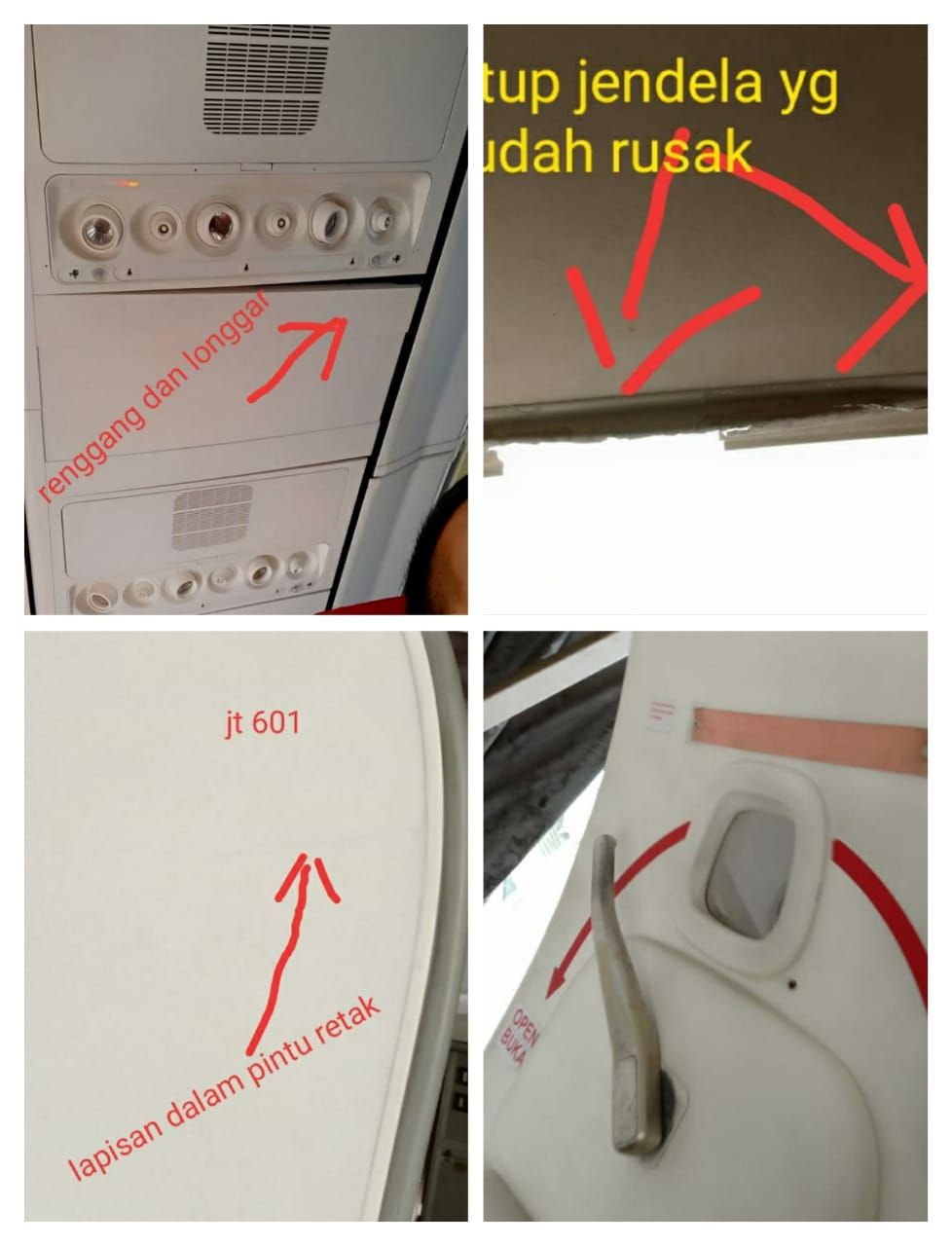 Kondisi pesawat lion air yang dikeluhkan penumpang