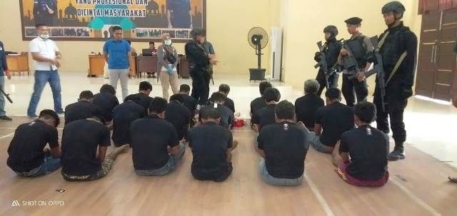 18 orang kelompok SMB yang baru diamankan.