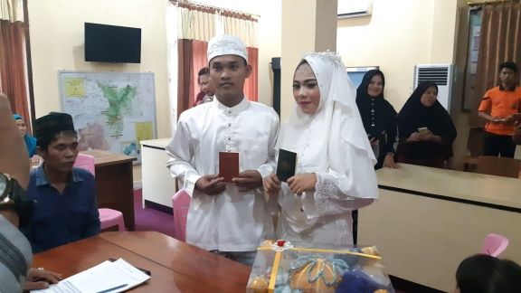 Pernikahan Mursalin di Mapolres Sarolangun.