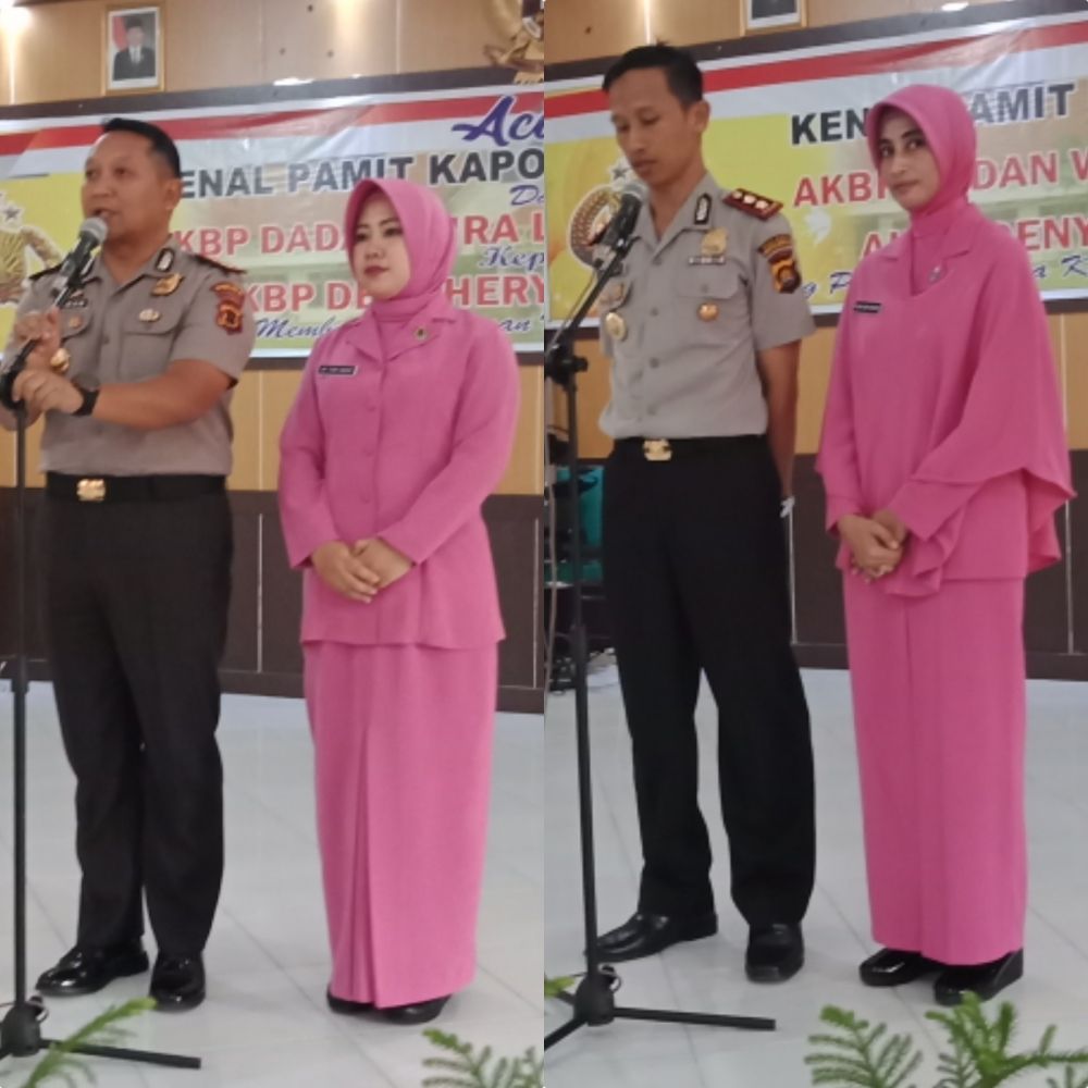 Kata sambutan AKBP Dadan Wira Laksana dan Deny Heryanto diacara kenal Pamit Kapolres Sarolangun
