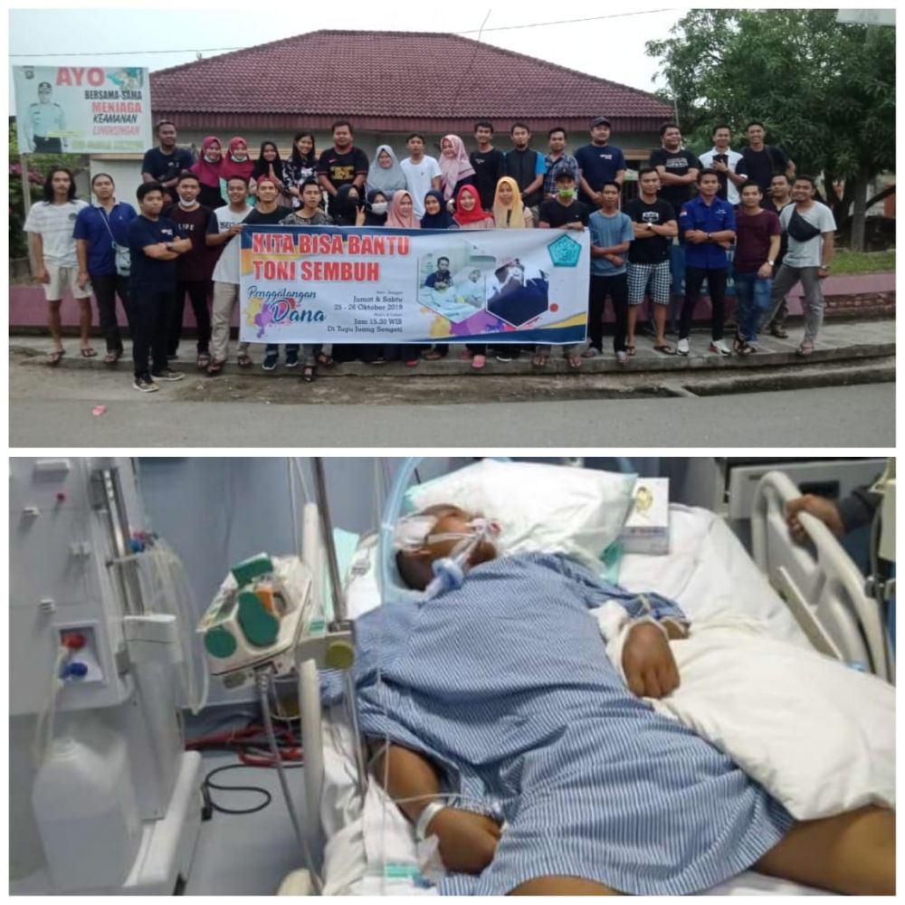 Pemuda sengeti mengalang dana untuk Toni