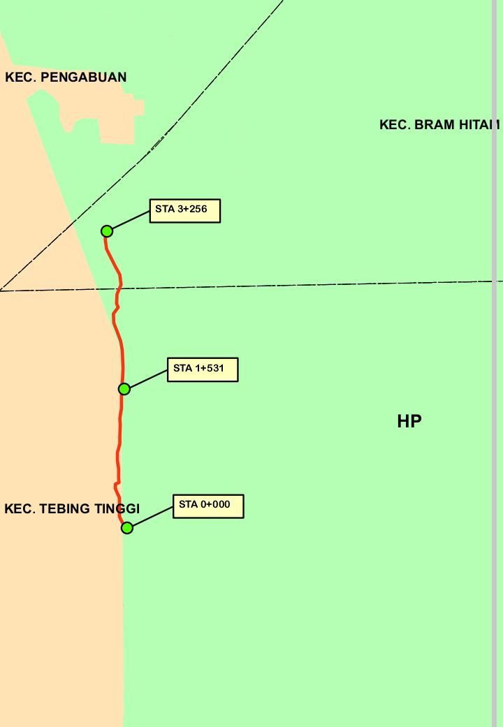 Peta Pembangunan jalan yang masuk kawasan HP.