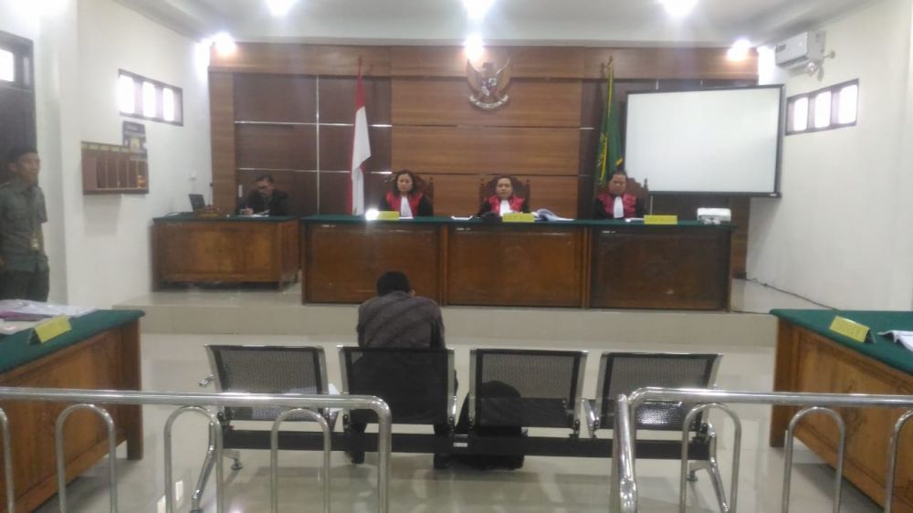 Suasana sidang dugaan  ijazah palsu anggota DPRD Tebo.