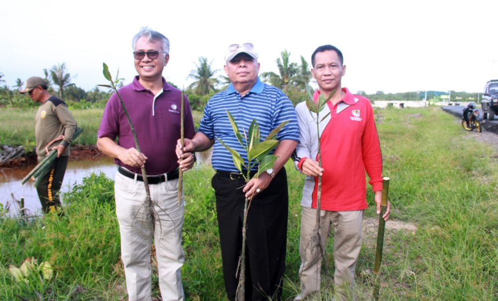 Safrial melakukan penanaman pohon