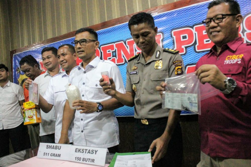 Barang Bukti Narkoba yang diamankan dari oknum sipir lapas  Kualatungkal.