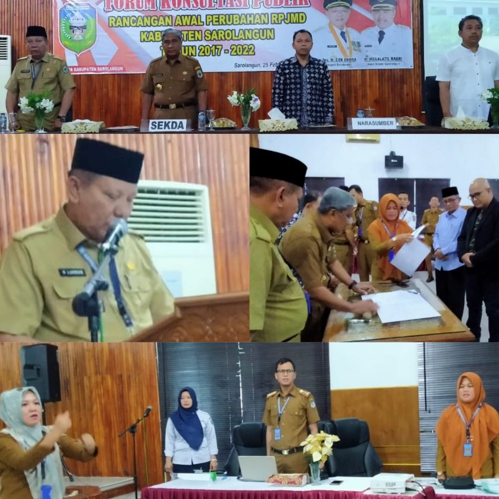Jalannya proses FKP Ranwal Perubahan RPJMD 2017-2022 di Bappeda Sarolangun, Selasa (25/02), siang.