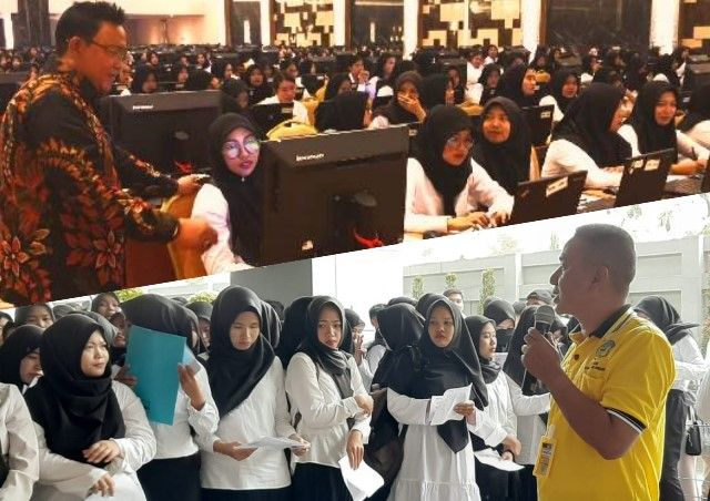 Kepala BKPSDM, H A Waldi Bakri dan Kabid Informasi Pembinaan dan Kesejahteraan, Erri Hari Wibawa