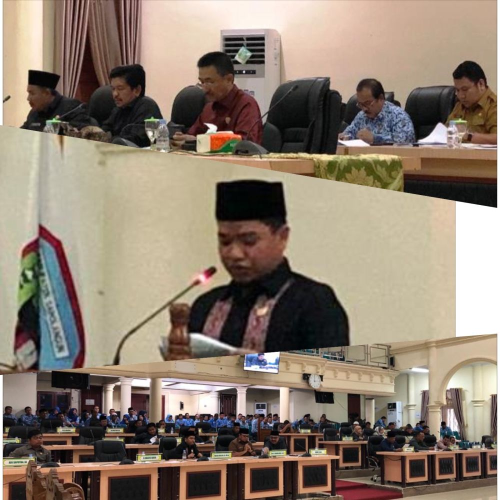 Rapat Paripurna DPRD Sarolangun mengagendakan penyampaian 5 Raperda dalam Propemperda tahun 2020, Selasa (17/3) sekitar pukul 14.15 WIB