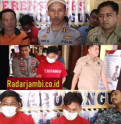 Kapolres Sarolangun, AKBP Deny Heryanto SIK diamini Kasat Reskrim, IPTU Bagus Faria SIK ketika diwawancarai 