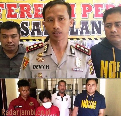 Keterangan pers Kapolres Sarolangun, AKBP Deny Heryanto didampingi Kasat Reskrim IPTU Bagus Faria SIK dan Kanit Pidum Bripka Romi