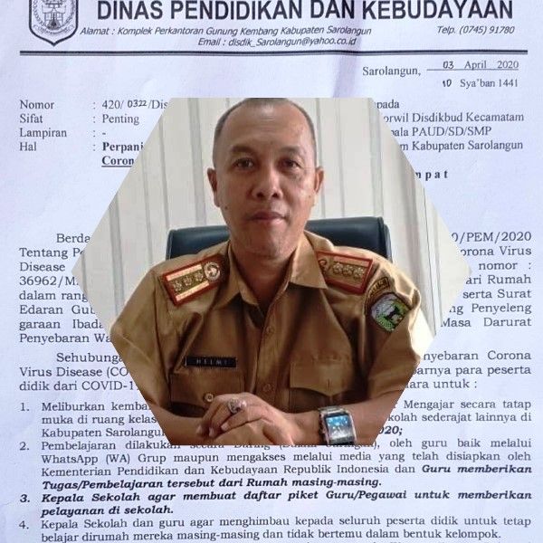 Kadis Pendidikan dan Kebudayaan Sarolangun, Helmi SH   