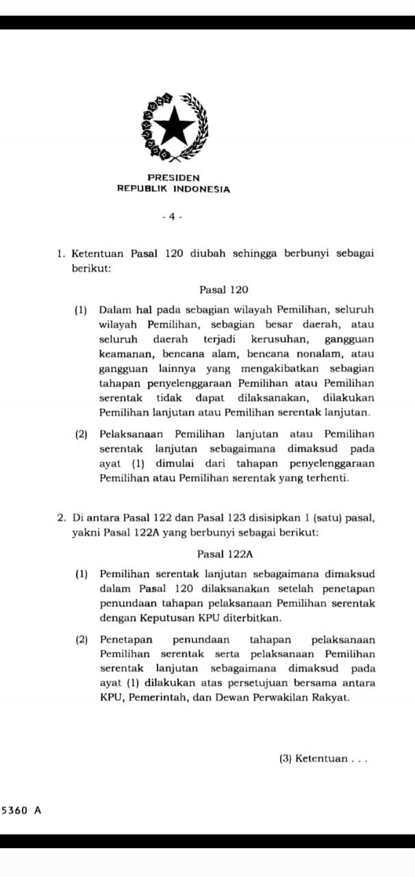 Peraturan yang Dirobah