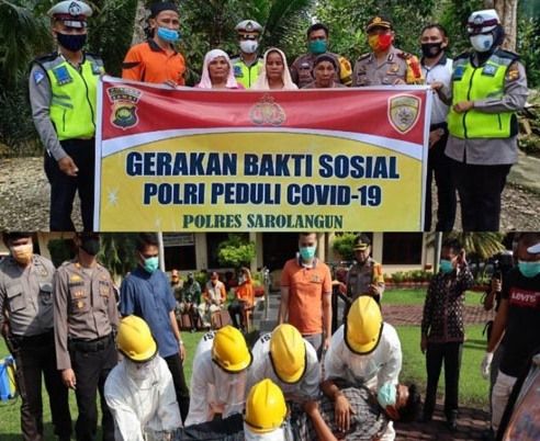 Polres Sarolangun Adakan Pelatihan Pemulasaran Jenazah dan Berbagi Sembako