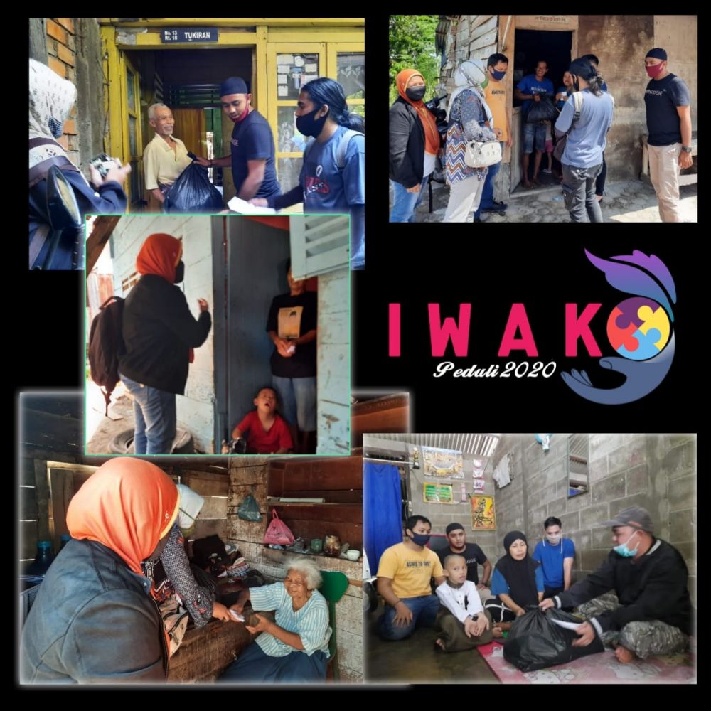 Ikatan Wartawan Liputan Kota (IWAKO) Jambi saat menyerahkan bantuan ke masyrakat. 