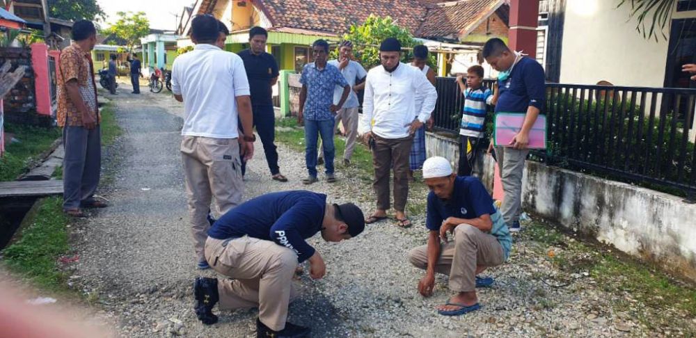 Olah TKP Tim Polda Jambi di Desa Karmen berlangsung pada Minggu (30/05) sore 