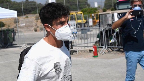 Marquez saat tiba di Jerez, Kamis (23/7/2020). Foto: Getty Images/Mirco Lazzari gp