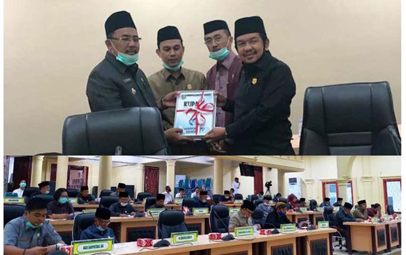 Rapat Paripurna DPRD Sarolangun Tingkat I Tahap I yang mengagendakan penyampaian KUPA dan PPAS Perubahan APBD  tahun  2020, Kamis (05/08), sore. 
