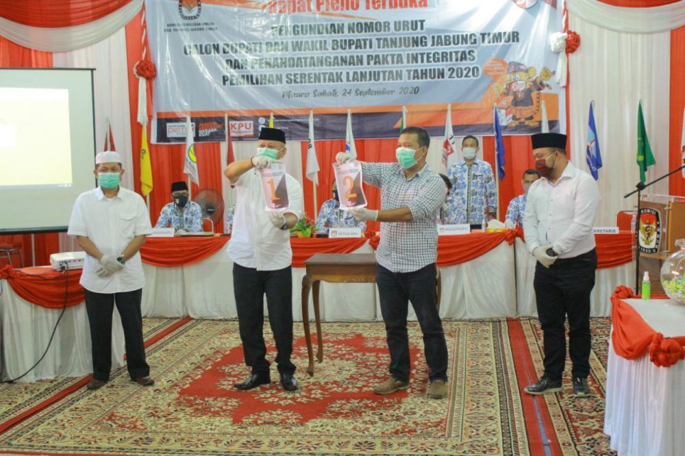 Pencabutan nomor urut calon Bupati dan Wakil Bupati pada Pemilihan Bupati (Pilbup) 9 Desember mendatang.