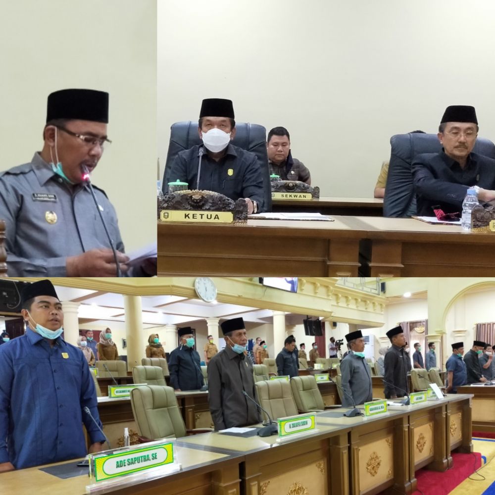 Jalannya paripurna penyampaian R-KUA PPAS APBD Kabupaten Sarolangun tahun 2021, Selasa (27/10)
