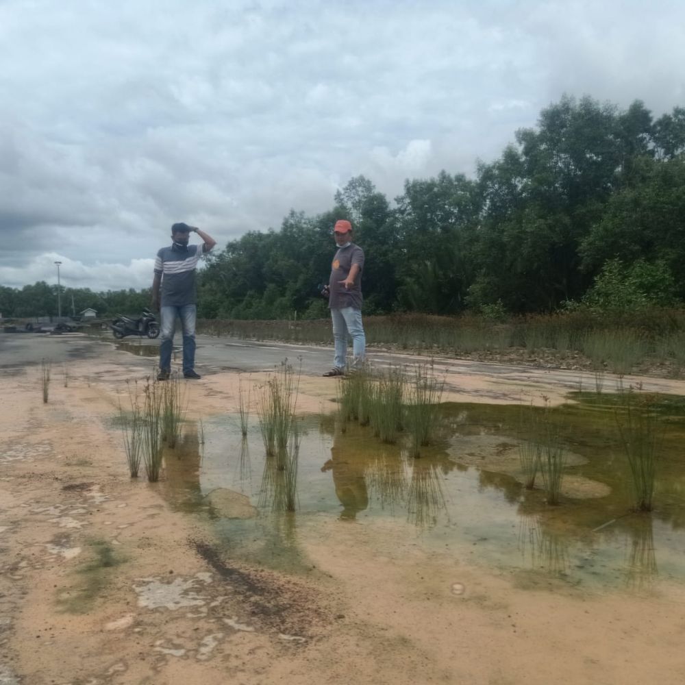 Kawasan pembangunan aspal arena balap atau sirkuit Road Race yangm diduga bermasalah