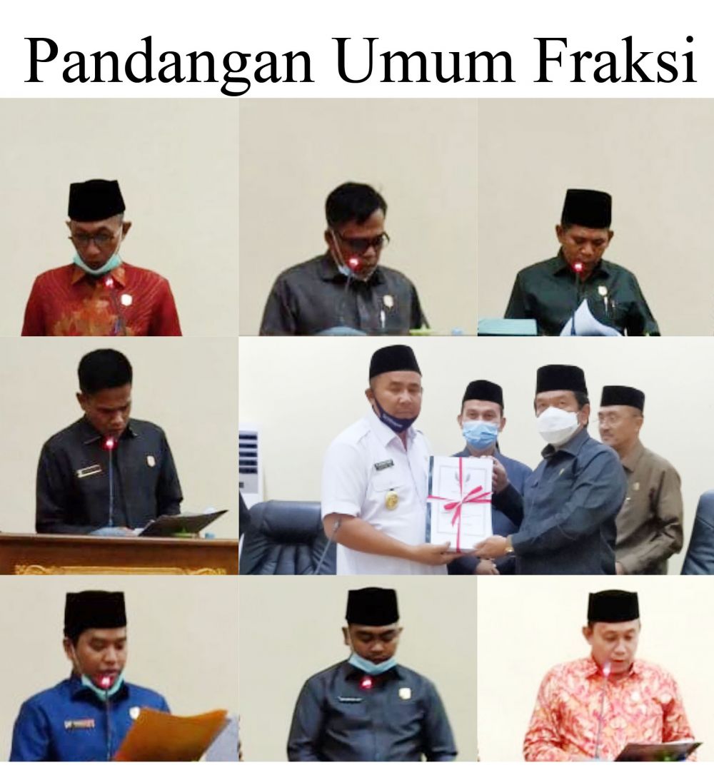 Pembicara dari sejumlah fraksi dalam penyampaian pandangan umum fraksi
