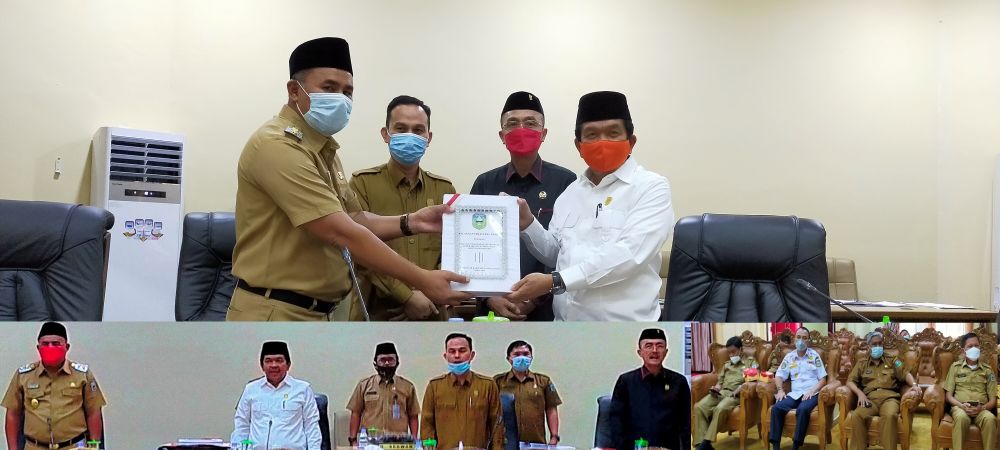 Wabup menyerahan draft LPJ APBD 2020 kepada Ketua DPRD 