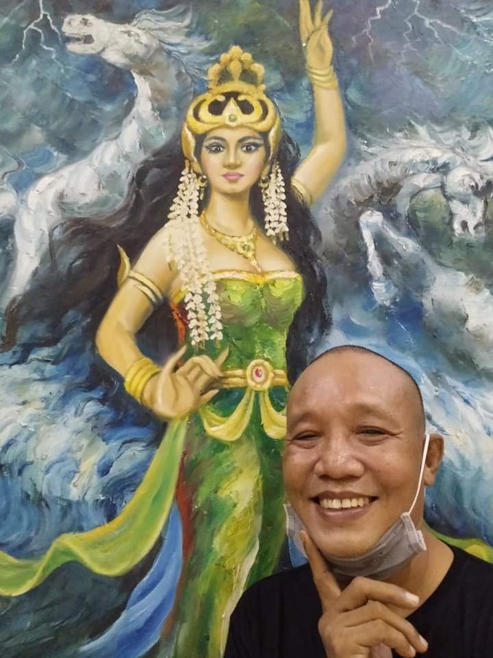 Lukisan Ki Samudera Biru saat pameran di Gedung DPRD propinsi Jambi