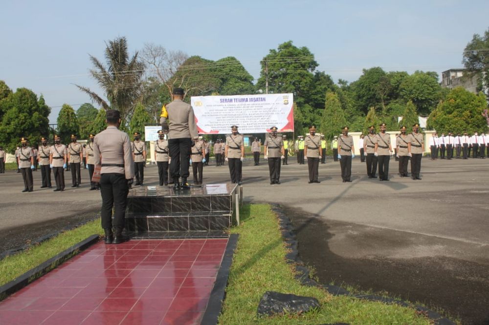 Kapolres Tebo memimpin Sertijab sejumlah perwira pertama Tebo