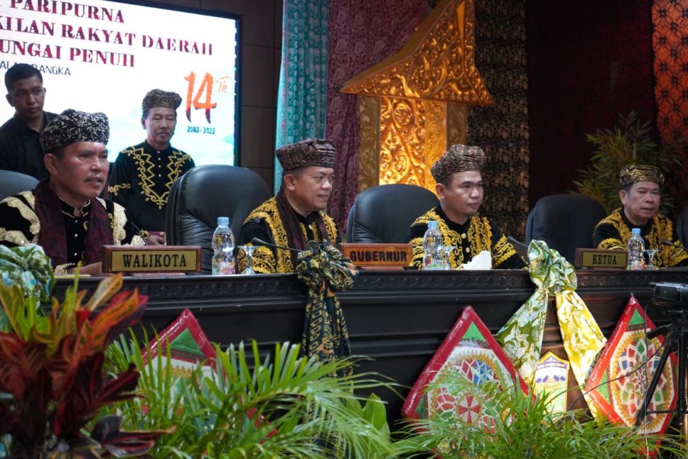  Rapat Paripurna Istimewa Dewan Perwakilan Rakyat Daerah (DPRD) Kota Sungai Penuh dalam rangka Hari Ulang Tahun (HUT) ke 14 Kota Sungai Penuh Tahun 2022, bertempat di Gedung DPRD Kota Sungai Penuh, Selasa (08/11/2022).