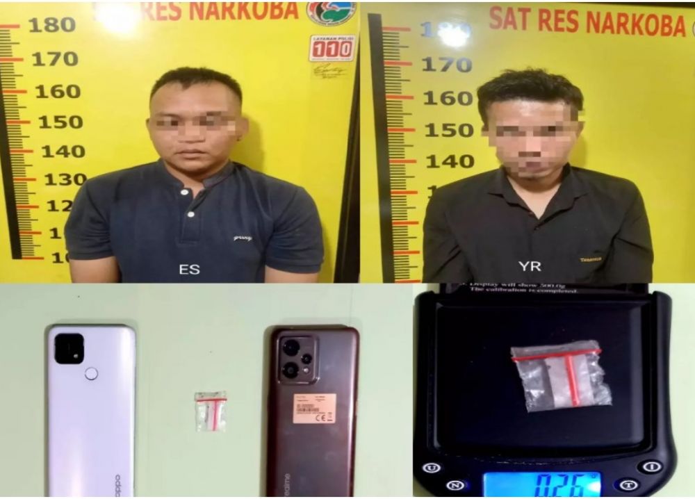 Tersangka Narkoba beserta barang bukti
