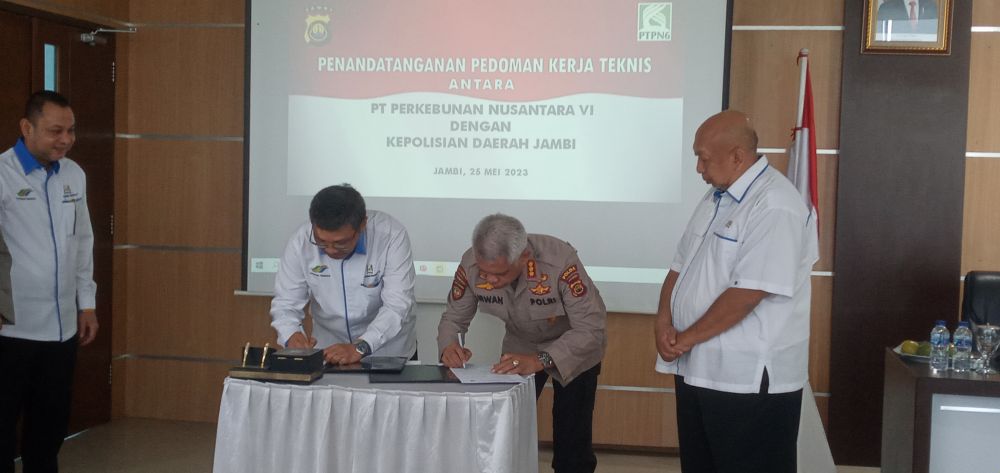 Penandatanganan Kerjasama antara PTPN dan POLDA  Jambi