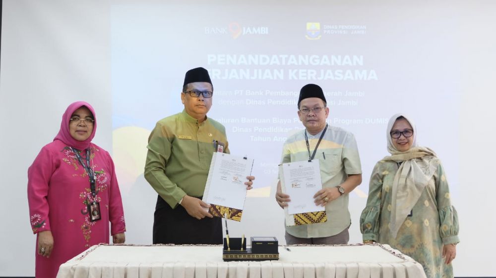 Segera Salurkan Bantuan Pendidikan Program Dumisake, Disdik Teken MoU dengan Bank 9 Jambi. 