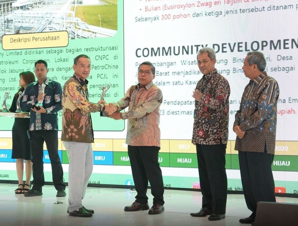 PetroChina International Jabung Ltd (PCJL) kembali meraih penghargaan Program Penilaian Peringkat Kinerja Perusahaan (PROPER)