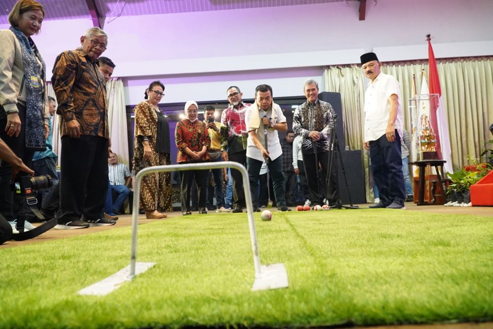 Pembukaan Welcome Party Jambi Open Tournament International Gateball Gubernur Cup III Tahun 2024 dalam rangka HUT Ke-67 Provinsi Jambi, bertempat di Rumah Kito Resort Hotel, Puri Mayang Jambi, Kamis (25/01/2024) malam.