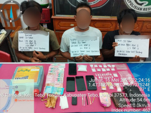 Tiga Bandar Narkoba di Desa Pemayungan Tebo Ditangkap Polisi 