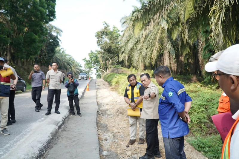 Al Haris Tinjau Pekerjaan Pelebaran Jalan Ness, Tekankan Pekerjaan Sesuai Standar Kualitas